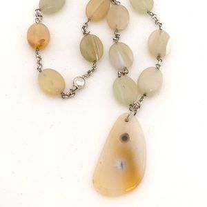 Banded agate pendant necklace